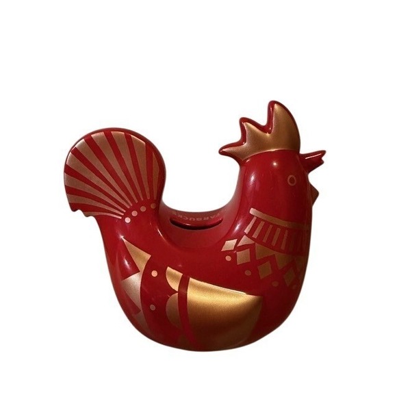 Rare Ltd Edition Starbucks Red Rooster Coin Bank 2016 Ceramic Chinese New Year - Picture 2 of 4